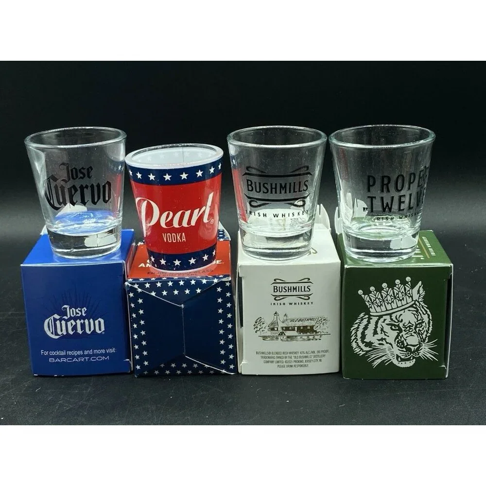 Shot Proper Twelve Jose Cuervo Pearl Vodka Bushmills Boxed Bottle Topper LOT 4